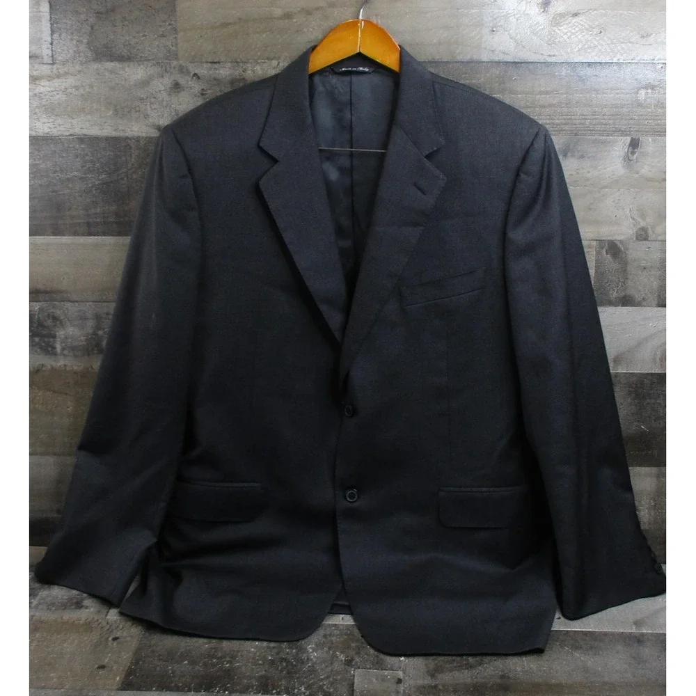 Canali Blazer Mens 56 Charcoal Wool Made in Italy Saks Fifth Avenue Sport Coat